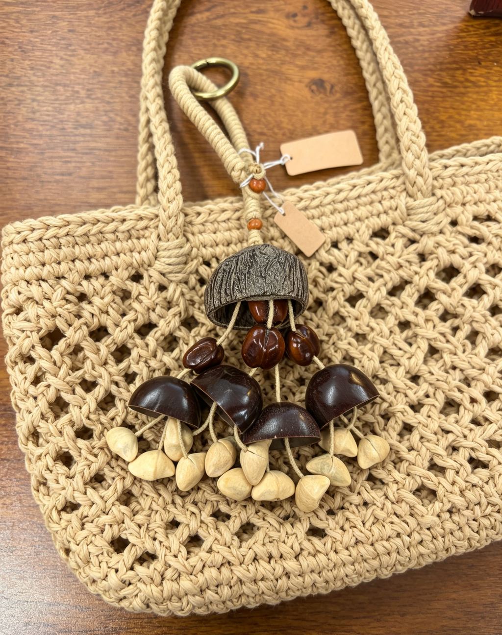 Handmade Natural Seed Pod Wind Chime | Dual-Use Home Decor & Backpack Charm, Pure Nut Shell Craft with Calming Melodic Sound 